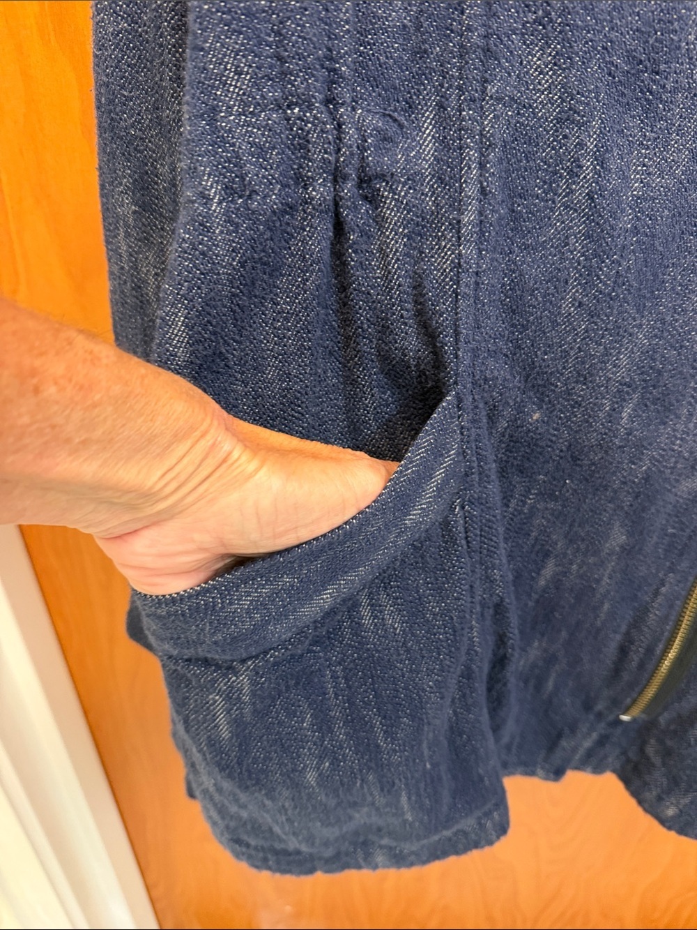 CAbi Indigo Hooded Zip Jacket with Braided Drawstrings - Picture 3 of 10